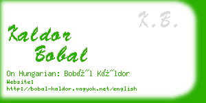 kaldor bobal business card